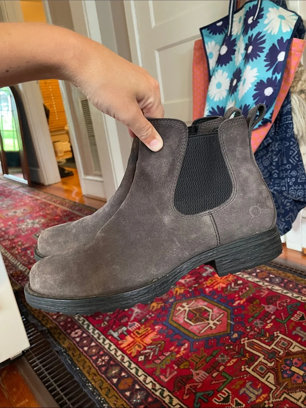Born Women's Gray Suede Cove Chelsea Ankle Boots